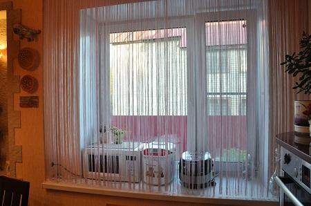 Thread curtains fit well into any interior, regardless of its style