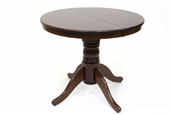 Kitchen table on one leg: round, oval and sliding
