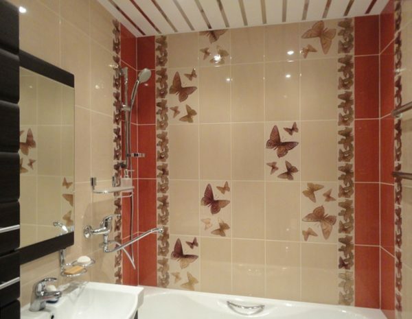Ceramic tiles - the most popular material for finishing bathroom walls because of practicality and attractive design