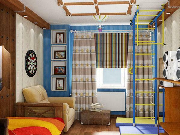 Choosing curtains in a nursery for a boy, parents should be guided by the interests and needs of the child