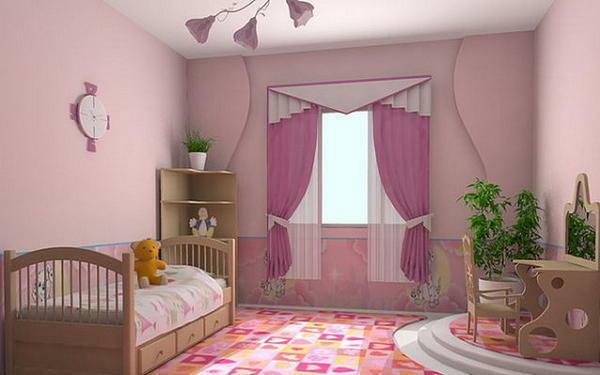 papel pintado rosado - esta es una opción muy interesante para las paredes de su habitación