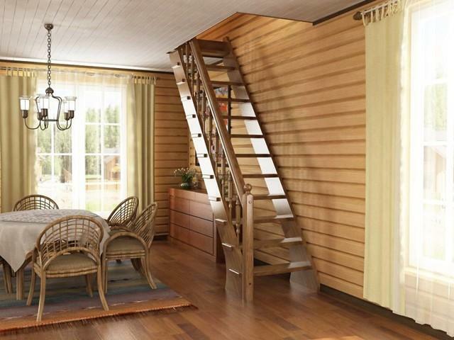 Kompakte trappe til anden sal: et foto og design et lille område, et hus med en lille størrelse lokaler, steder