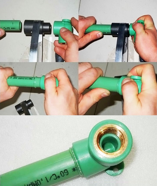 Step-by-step instruction for soldering polypropylene pipes