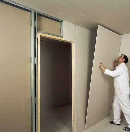 To put an additional wall in a large room, you can use high-quality gypsum boards