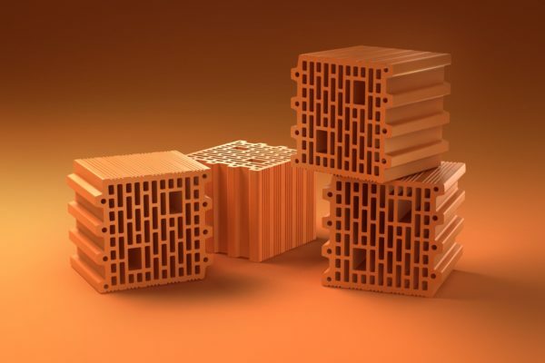 blocos de barro cozido em larga escala - uma ótima alternativa para o tijolo padrão