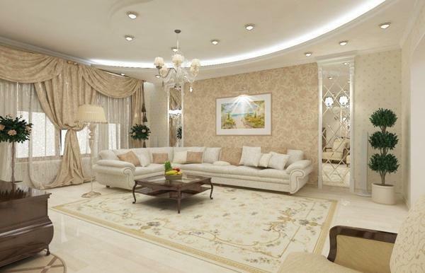 Klasiskais stils vienmēr ir modē, tāpēc tas bieži izvēlas dekorēšana dzīvojamā istaba