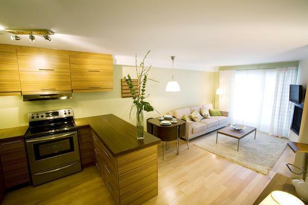 Eine kleine Trennung zwischen der Küche und dem Wohnzimmer kann in beiden Gebieten um sich wohl fühlen