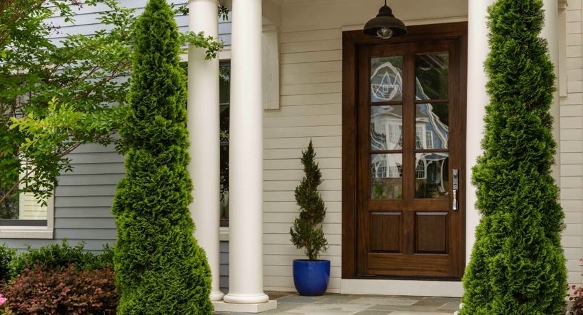 Front door trim: simple and elegant door leaf renewal