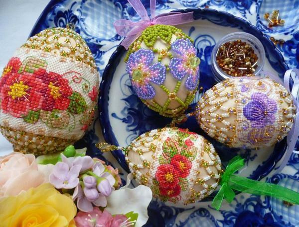 Cross-stitch embroidery of the Easter scheme: free motifs, rushnyk scheme download, miniature themes, still life