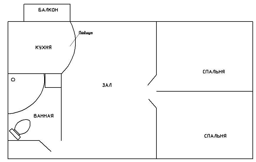 Design 1-Zimmer-Wohnungen Chruschtschow