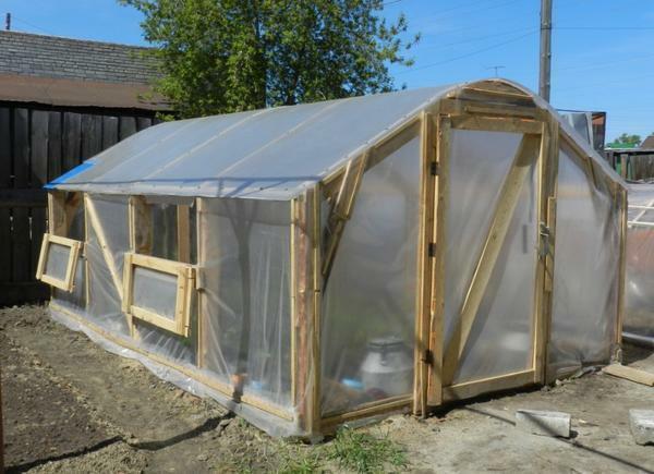 For the construction of the greenhouse will need boards, film and other inexpensive structural elements