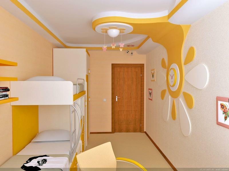 Ceilings in the children's room from plasterboard photo: for boys with light, their own hands two-level