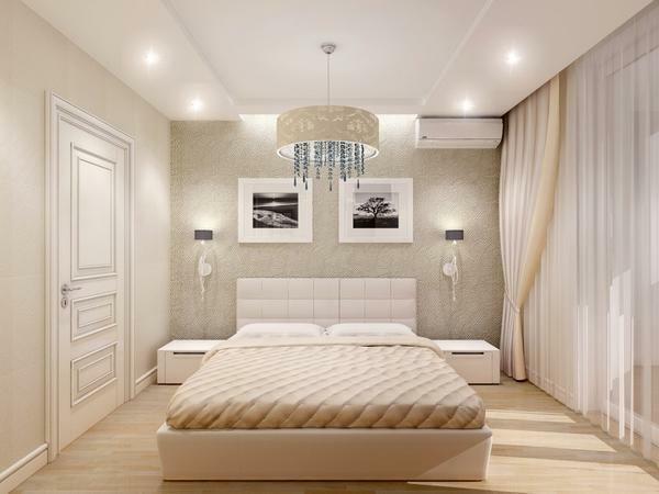Za spavaćoj sobi, možete odabrati mali ukrasni luster, što stvara romantičan i ugodan ambijent