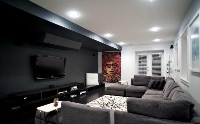 Black and white living room: photo interior, hall colors, furniture and design, colors and styles, gray glass in the apartment