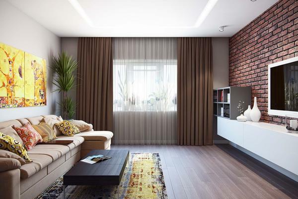 For small windows it is necessary to choose single-color curtains