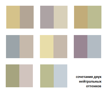 Successful combinations of neutral colors.