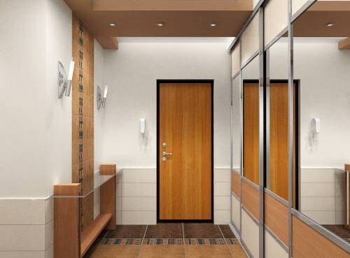 Mirrored doors allow to give a feeling of spaciousness