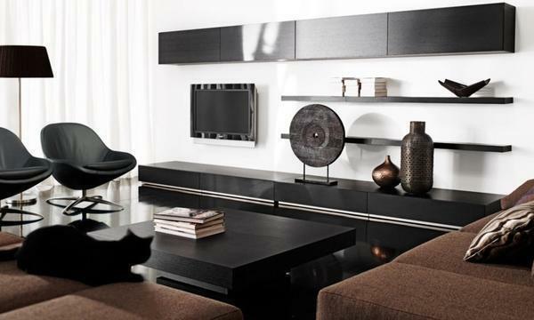 If you want to buy black furniture, then in the room must necessarily be white walls