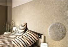 beige-vätske-wallpaper-för-the-wall-bild-i-sovrum