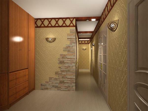 A great option for the corridor and the hallway will be washable wallpaper