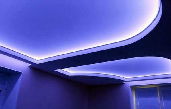 Gypsum plasterboard ceilings with hidden illumination look very beautiful, but their installation is quite complicated