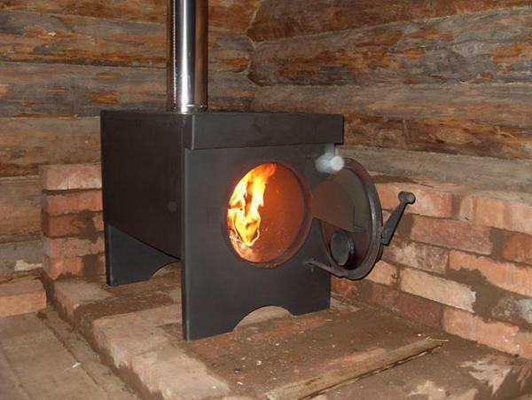 The oven for a garage on firewood is very convenient in operation