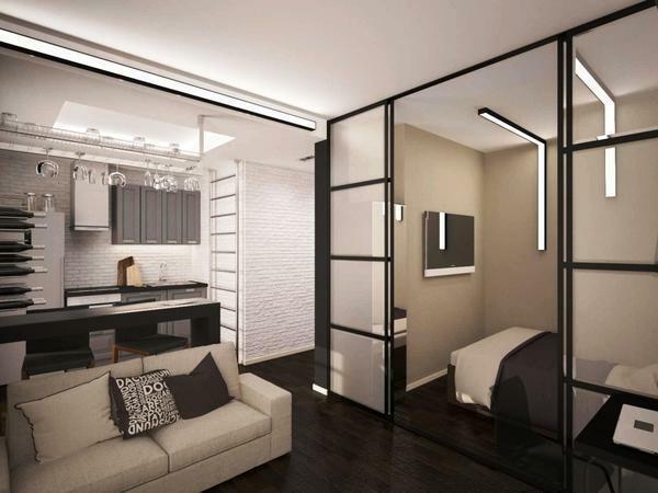 Uma excelente solução para pequeno apartamento sala torna-se um quarto
