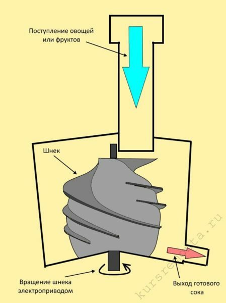 Princip fungování svislého šnekového odšťavňovače