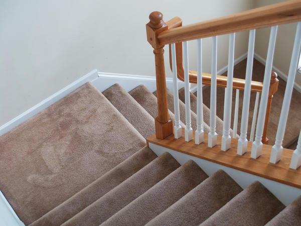 It is possible to make the stairs safe with the help of a carpet covering on which the foot does not slip