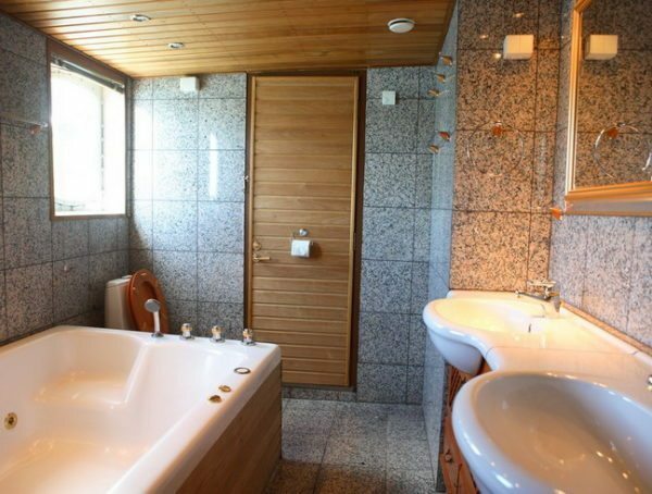 Wooden ceiling in the bathroom should be treated with preservative
