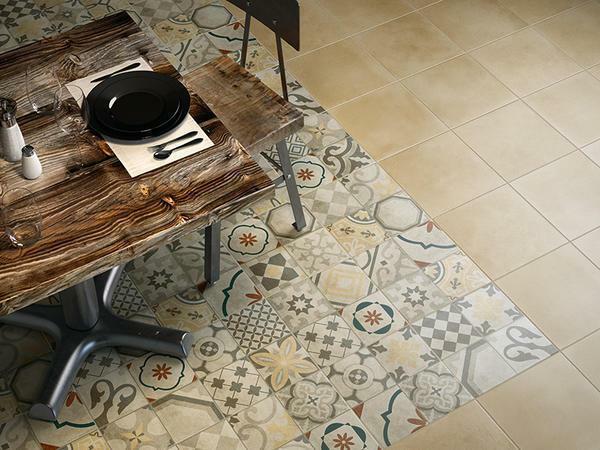 Among the ceramic floor tiles the most popular are patterned