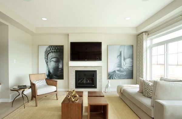 minimalismo estilo con un mínimo de muebles establece perfectamente adecuado para la sala de estar de un tamaño pequeño