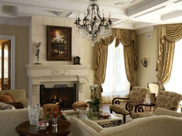 The falsity of the fireplace in the apartment will give the interior elegance.