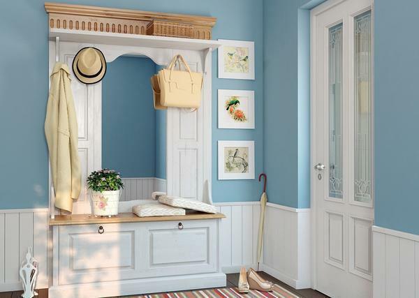 móveis de madeira maciça, pintado de branco, se encaixam perfeitamente para o corredor, feita no estilo de Provence