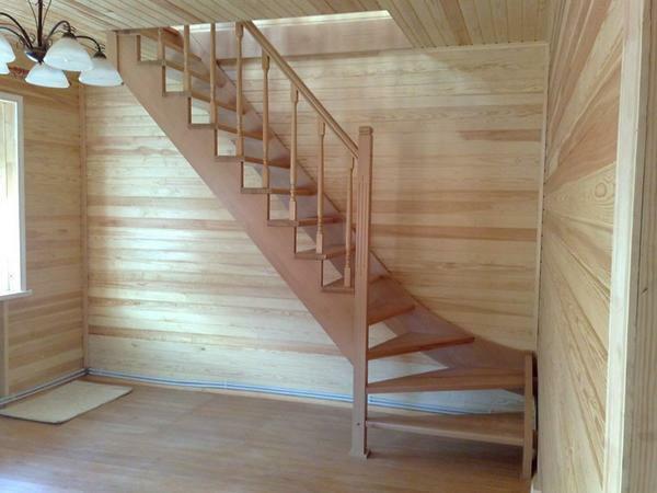 Quickly you can install a simple wooden staircase of standard width yourself