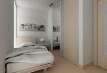stilīgs-atspoguļoja-sienas skapis plus mūsdienu twin-size gulta-dizains-in-mazo-istabu-ideju