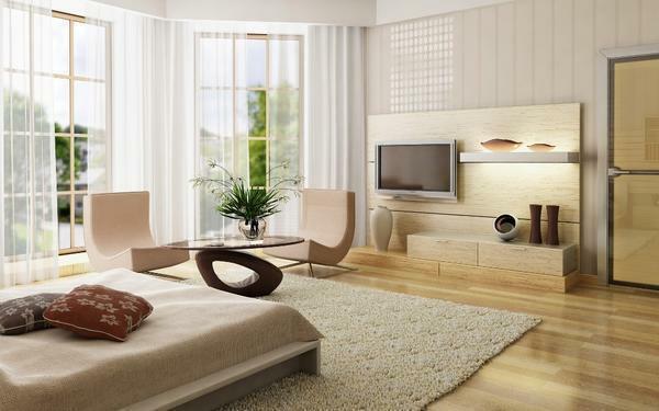 Značajka spavaća soba interijera u modernom stilu - kombinacija klasične i originalnih ideja našeg vremena