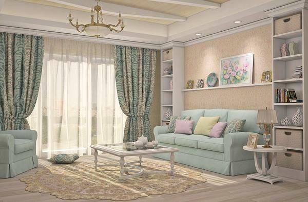 To choose curtains for a drawing room in style of modern romanticism is simple enough
