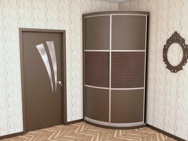 Radius kabinet ima majhen, tako zelo primerna za majhne hodnikih, v stilu high-tech ali moderna