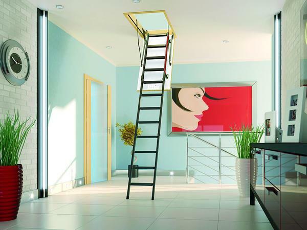 The most practical and popular option for lifting to the attic is the folding ladder