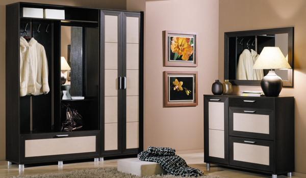 The chest of drawers, equipped with a mirror, allows you to check your appearance before leaving the house