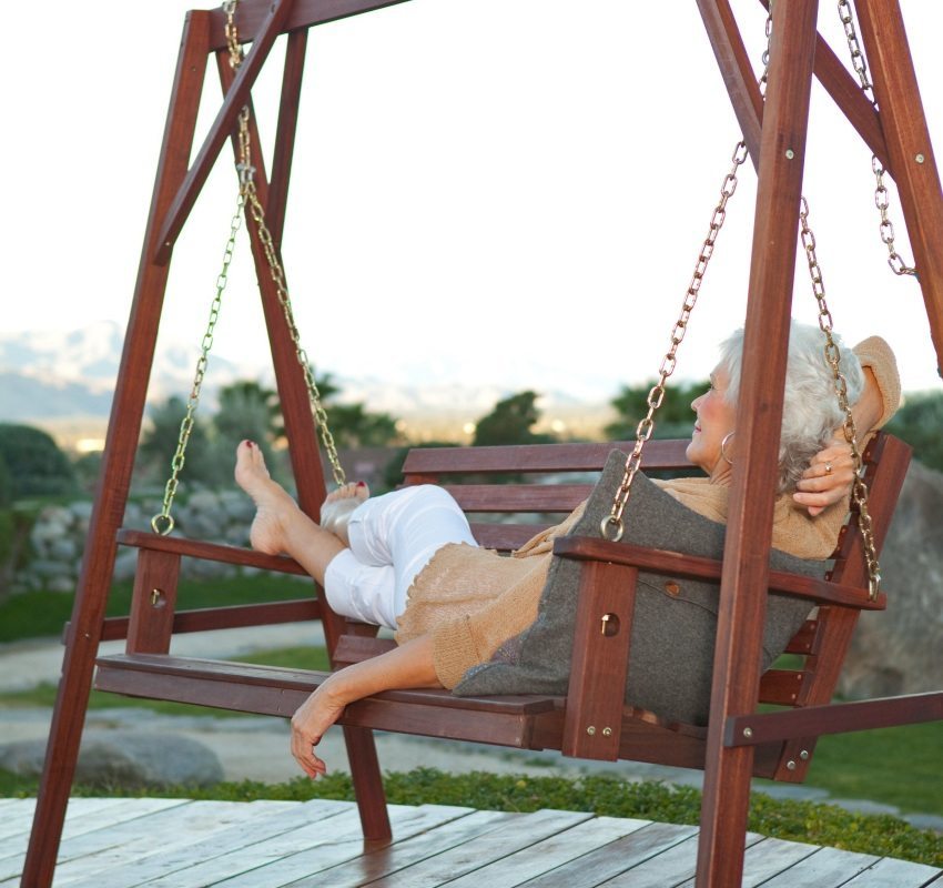 Adults also do not mind to relax and unwind, stately swaying on a swing