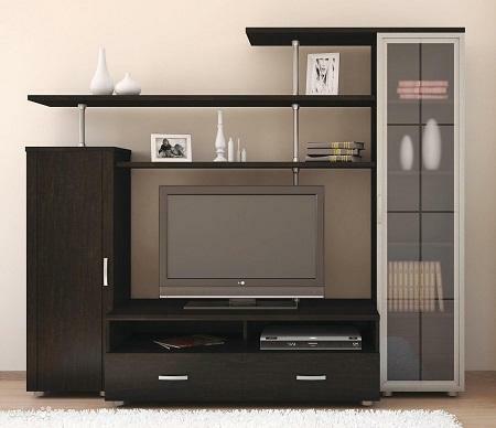 Stena v obývacej izbe je možné umiestniť nielen televízie, ale aj iné dekoračné predmety a predmety pre domácnosť