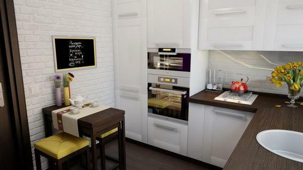 Tapetes un neliela virtuve ar Hruščova Foto: dzīvokļi, paplašinot iekšējo telpu, kurā izvēlēties