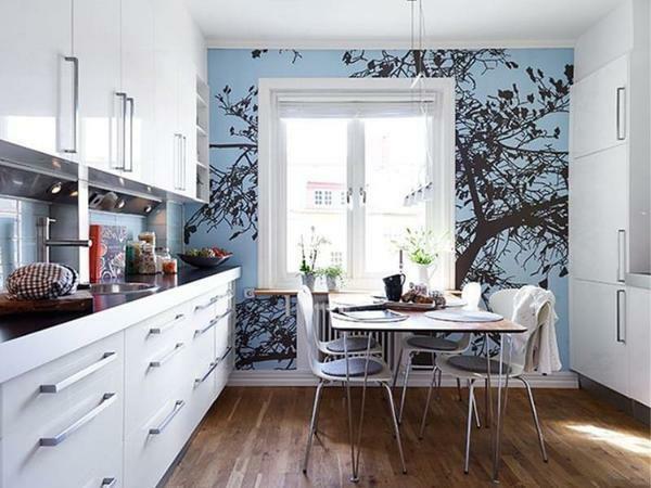 In order to decorate the interior of the kitchen and make it a certain highlight, choose only high-quality wallpaper