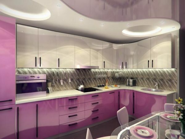 Three-dimensional design allows you to see how it will fit into the ceiling in the interior of the kitchen
