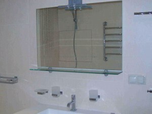 Install towel rails, mirrors, shelves