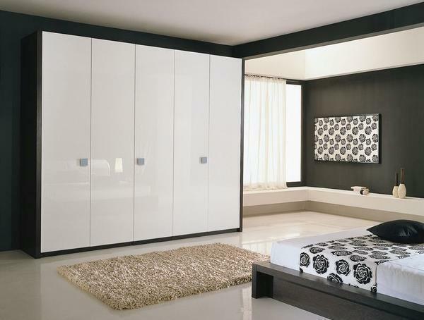 For a bedroom it is best to choose an original cabinet with a glossy surface