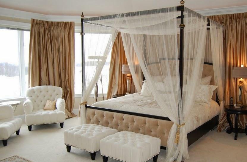 Pay attention to the bed with the canopy - its different designs and styles are able to fit into any interior