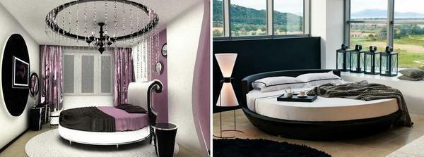 As a rule, a round bed is placed closer to the wall